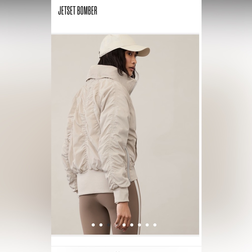 Athleta Jetset Bomber Jacket New With Tags - Medium, Abalone Grey